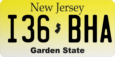 NJ license plate I36BHA