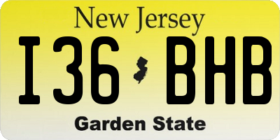 NJ license plate I36BHB