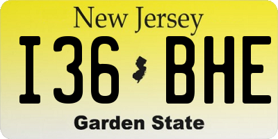 NJ license plate I36BHE