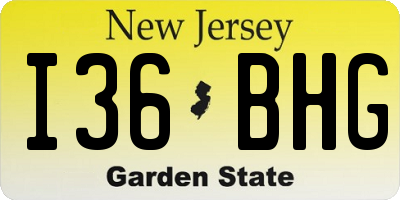 NJ license plate I36BHG