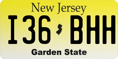 NJ license plate I36BHH