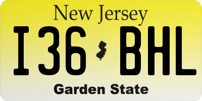 NJ license plate I36BHL
