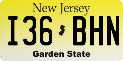 NJ license plate I36BHN