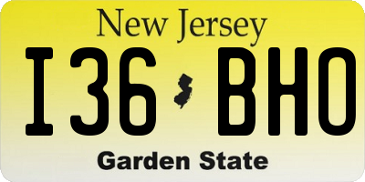 NJ license plate I36BHO