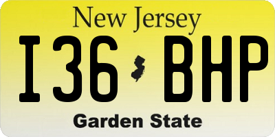 NJ license plate I36BHP