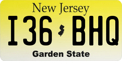 NJ license plate I36BHQ