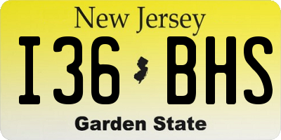 NJ license plate I36BHS