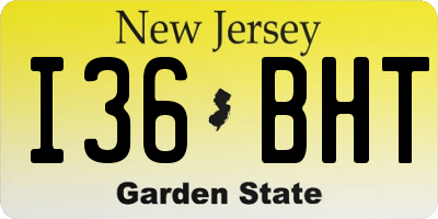 NJ license plate I36BHT