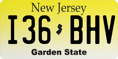 NJ license plate I36BHV