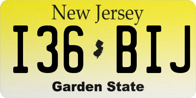 NJ license plate I36BIJ