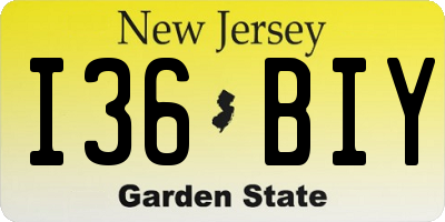 NJ license plate I36BIY
