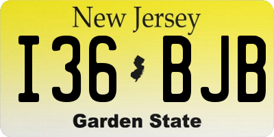 NJ license plate I36BJB