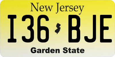 NJ license plate I36BJE