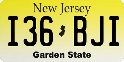NJ license plate I36BJI