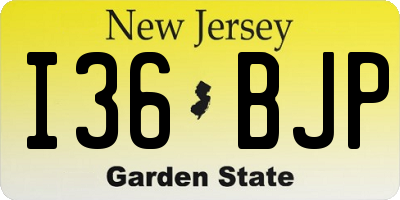 NJ license plate I36BJP