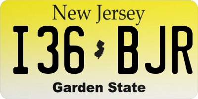 NJ license plate I36BJR