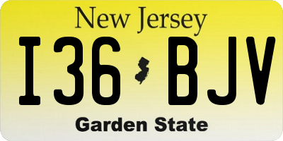 NJ license plate I36BJV