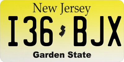 NJ license plate I36BJX