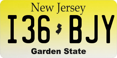 NJ license plate I36BJY