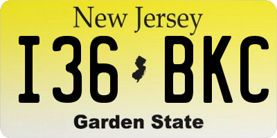 NJ license plate I36BKC
