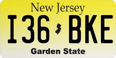 NJ license plate I36BKE