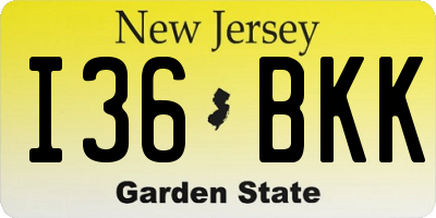 NJ license plate I36BKK