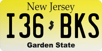 NJ license plate I36BKS