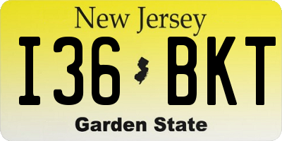 NJ license plate I36BKT