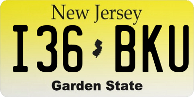 NJ license plate I36BKU