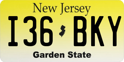NJ license plate I36BKY