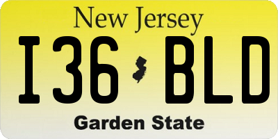 NJ license plate I36BLD