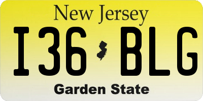 NJ license plate I36BLG