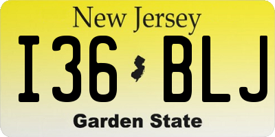 NJ license plate I36BLJ