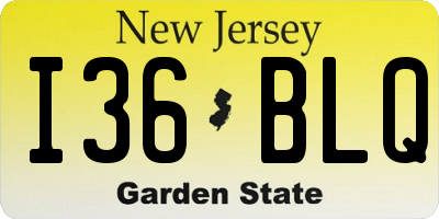 NJ license plate I36BLQ