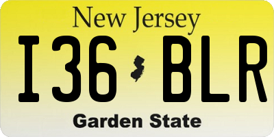 NJ license plate I36BLR