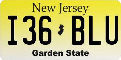 NJ license plate I36BLU