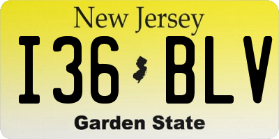 NJ license plate I36BLV