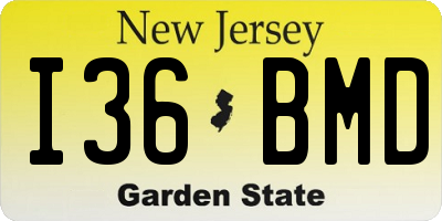 NJ license plate I36BMD