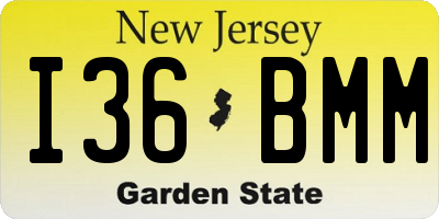 NJ license plate I36BMM