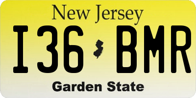 NJ license plate I36BMR