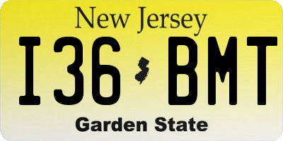 NJ license plate I36BMT