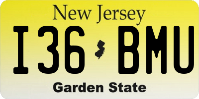 NJ license plate I36BMU