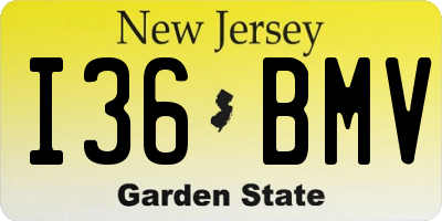 NJ license plate I36BMV