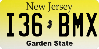 NJ license plate I36BMX