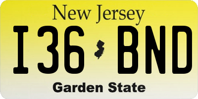 NJ license plate I36BND