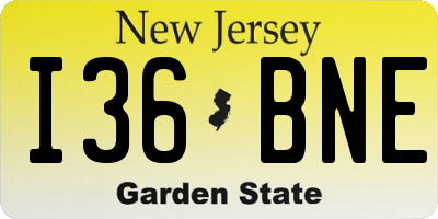 NJ license plate I36BNE