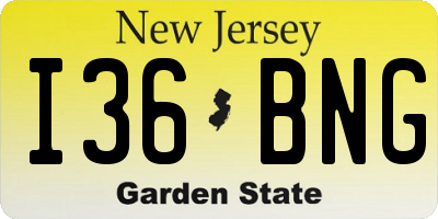 NJ license plate I36BNG