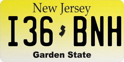NJ license plate I36BNH