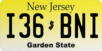 NJ license plate I36BNI