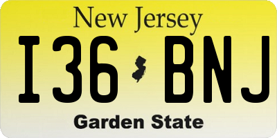 NJ license plate I36BNJ